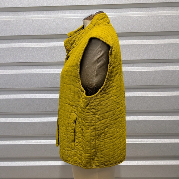 dill pickle IRIDIUM quilted cotton vest S M - Picture 5 of 13